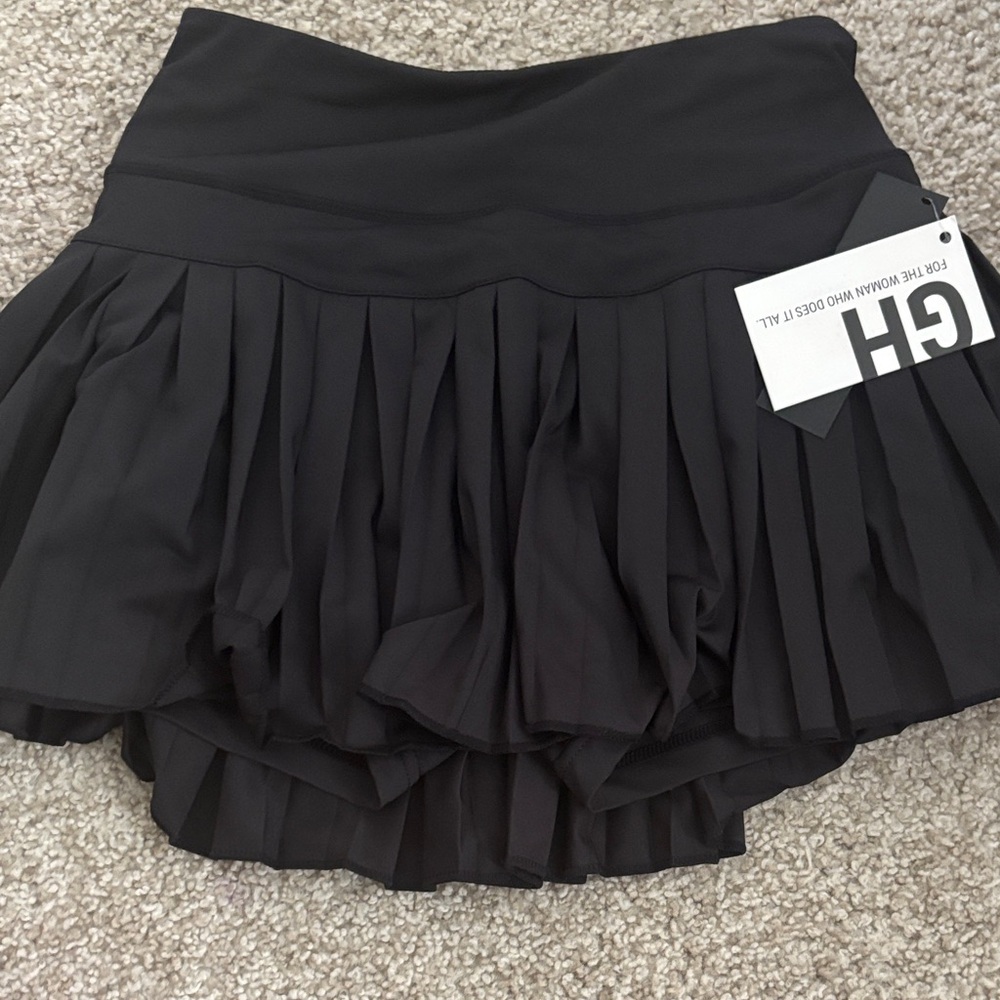 GH Black Pleated Ruffle Tennis Skirt